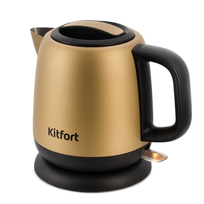 Чайник электрический Kitfort KT-6111, металл, 1 л, 1630 Вт, автоотключение, бронзовый - Фото 1