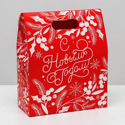 Пакет с клапаном «С Новым годом!», 26 х32 х12 см