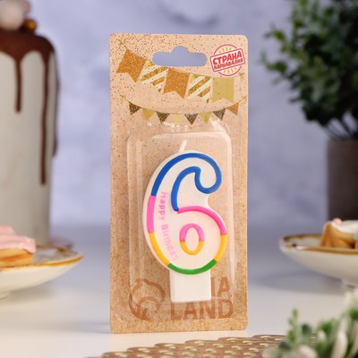 Свеча для торта «Цифра 6», 7 см