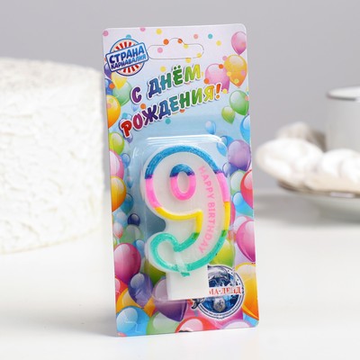 Свеча для торта «Цифра 9», 7 см