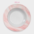 Набор керамической посуды Доляна «Мрамор», 24 предмета: тарелки d=19/21/24 см, чайная пара 200 мл, цвет розовый - фото 4313478
