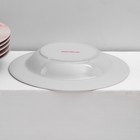 Набор керамической посуды Доляна «Мрамор», 24 предмета: тарелки d=19/21/24 см, чайная пара 200 мл, цвет розовый - фото 4313479