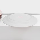 Набор керамической посуды Доляна «Мрамор», 24 предмета: тарелки d=19/21/24 см, чайная пара 200 мл, цвет розовый - фото 4313476