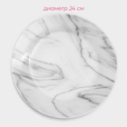 Набор керамической посуды Доляна «Мрамор», 24 предмета: тарелки d=19/21/24 см, чайная пара 200 мл, цвет серый - Фото 7