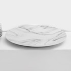 Набор керамической посуды Доляна «Мрамор», 24 предмета: тарелки d=19/21/24 см, чайная пара 200 мл, цвет серый - Фото 8