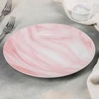 Тарелка керамическая обеденная Доляна «Мрамор», d=24 см, цвет розовый - Фото 2