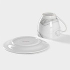 Чайная пара керамическая Доляна «Мрамор», 2 предмета: чашка 200 мл, блюдце d=14,5 см, цвет серый - Фото 4