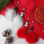 Серьги «Новогодние пушистые» снеговики, цвет МИКС - Фото 1