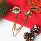 Брошь новогодняя «Дед Мороз» с остролистом, цвет МИКС - Фото 2