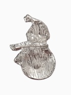 Брошь новогодняя «Снеговик» со снежинкой, цветная в серебре - Фото 1