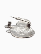 Брошь новогодняя «Снеговик» со снежинкой, цветная в серебре - Фото 3