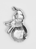 Брошь новогодняя «Снеговик» со снежинкой, цветная в серебре - Фото 6