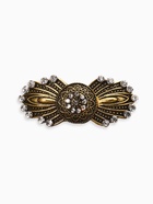 Зажим для кардигана «Перья», цвет белый в чернёном золоте - Фото 1