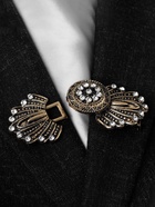 Зажим для кардигана «Перья», цвет белый в чернёном золоте - Фото 9