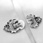 Зажим для кардигана «Лепнина», цвет чёрный в чернёном серебре - Фото 4