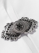 Зажим для кардигана «Лепнина», цвет чёрный в чернёном серебре 4981542