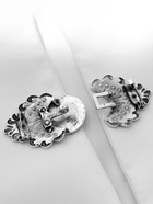 Зажим для кардигана «Лепнина», цвет чёрный в чернёном серебре 4981542