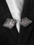 Зажим для кардигана "Ромбы", цвет серый в серебре - фото 809215588