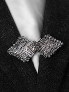 Зажим для кардигана "Ромбы", цвет серый в серебре - фото 809215589