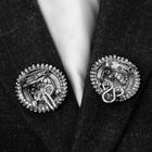 Зажим для кардигана «Овал» в рамке, цвет серый в чернёном серебре - Фото 4