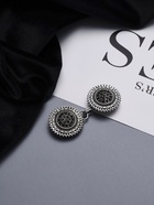 Зажим для кардигана «Овал», в рамке, серый в чернёном серебре - Фото 3