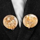 Зажим для кардигана «Круг» в орнаментах«, цвет красно-зелёный в золоте - Фото 3