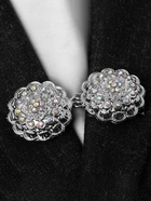 Зажим для кардигана "Ажур", цвет радужный в серебре - фото 809297183