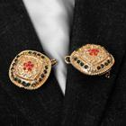 Зажим для кардигана «Этнос», цвет красно-зелёный в золоте - Фото 2