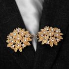 Зажим для кардигана «Соцветие», цвет белый в золоте - Фото 2