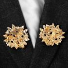 Зажим для кардигана «Соцветие», цвет белый в золоте - Фото 3