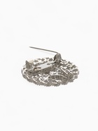 Зажим для кардигана «Кружево», цвет белый в серебре - Фото 4