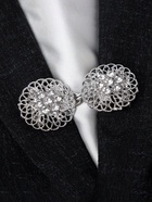 Зажим для кардигана «Кружево», цвет белый в серебре - Фото 5