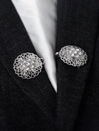 Зажим для кардигана «Кружево», цвет белый в серебре - Фото 6