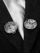 Зажим для кардигана «Кружево», цвет белый в серебре - Фото 7