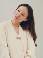 Зажим для кардигана «Кружево», цвет белый в серебре - Фото 8