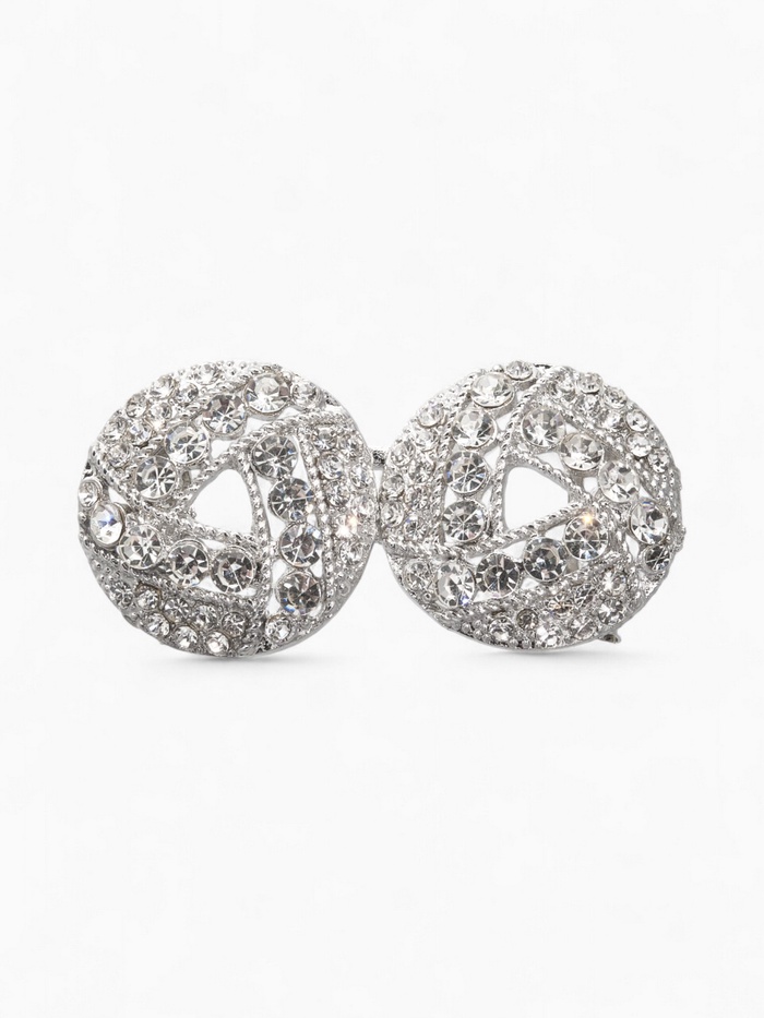 Зажим для кардигана «Бермуды», цвет белый в серебре - Фото 1