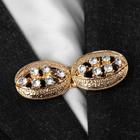 Зажим для кардигана «Макадамия», цвет белый в золоте - Фото 1