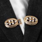 Зажим для кардигана «Макадамия», цвет белый в золоте - Фото 2