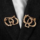 Зажим для кардигана «Сердца», цвет красный в золоте - Фото 3