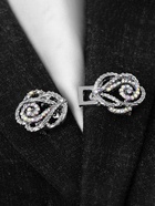 Зажим для кардигана «Петли», радужный в серебре - Фото 8