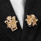 Зажим для кардигана «Барокко», цвет белый в золоте - Фото 3