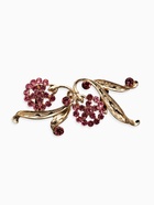 Зажим для кардигана «Ягоды», малиновый в золоте - Фото 1