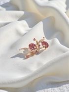 Зажим для кардигана «Ягоды», малиновый в золоте - Фото 5