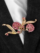Зажим для кардигана «Ягоды», малиновый в золоте 4984797