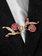Зажим для кардигана «Ягоды», малиновый в золоте - Фото 8