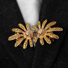 Зажим для кардигана «Цветы» ромашки, цвет жёлтый в золоте - Фото 1