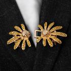 Зажим для кардигана «Цветы» ромашки, цвет жёлтый в золоте - Фото 2