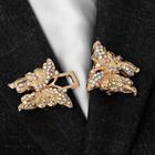 Зажим для кардигана «Бабочки», цвет радужный в золоте - Фото 2