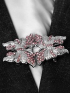 Зажим для кардигана «Бабочки», цвет розовый в серебре - Фото 6