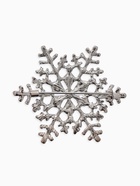 Брошь новогодняя «Снежинка» с сердцевиной, загадай желание, цвет белый в серебре - Фото 3